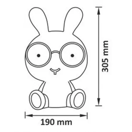Oswietlenie-do-pokoju-dzieciecego - lampka nocna led dziecięca królik biały prezent na baby shower polux-goldlux 