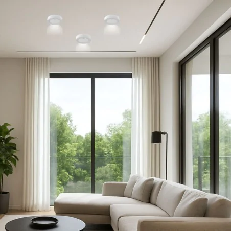 Plafony - lampa natynkowa sufitowa okrągła led 24w 3 barwy światła 30cm cct edor ideus 