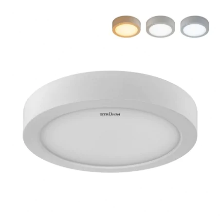 Plafony - lampa natynkowa sufitowa okrągła led 24w 3 barwy światła 30cm cct edor ideus 