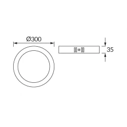Plafony - lampa natynkowa sufitowa okrągła led 24w 3 barwy światła 30cm cct edor ideus 