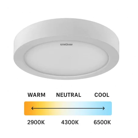Plafony - lampa natynkowa sufitowa okrągła led 24w 3 barwy światła 30cm cct edor ideus 