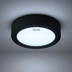 Plafony - oprawa natynkowa sufitowa okrągła czarna led 24w 3 barwy światła 30cm edor ideus 
