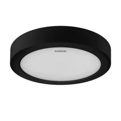 Plafony - oprawa natynkowa sufitowa okrągła czarna led 24w 3 barwy światła 30cm edor ideus 