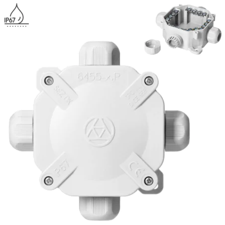 Puszki-natynkowe - puszka natynkowa elektryczna hermetyczna z dławikami szara 6455-11 5.p/2 acidur sez 