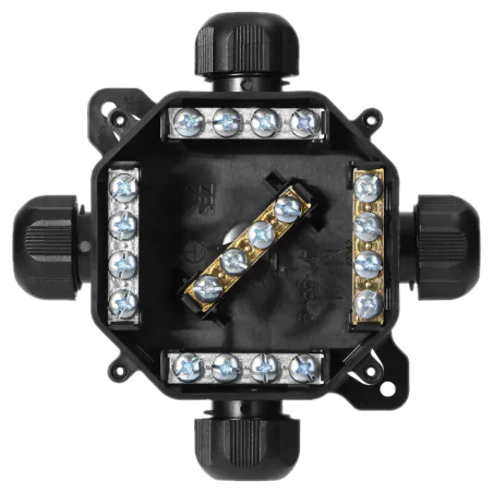 Puszki-natynkowe - puszka natynkowa hermetyczna czarna z dławikami ip67 6455-11 5.p/5 acidur sez 