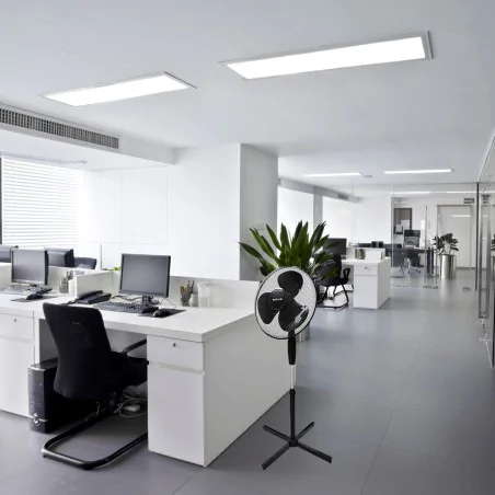 Wentylatory-podlogowe - wentylator stojący wiatrak podłogowy obrotowy czarny 55w 40cm blow 