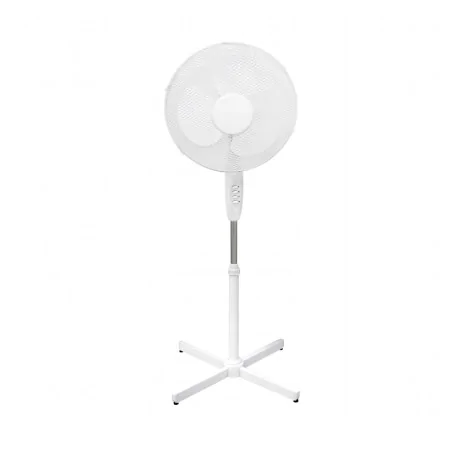 Wentylatory-podlogowe - cichy wentylator stojący wiatrak podłogowy biały z regulacją 45w 40cm 