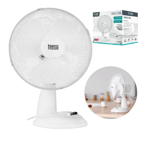 Wentylatory-na-biurko - cichy wentylator biurkowy wiatrak stołowy biały z regulacją 35w tsa8023 teesa 