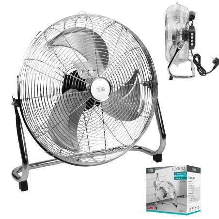Wentylatory-podlogowe - cyrkulator podłogowy wentylator metalowy wiatrak srebrny 30cm 50w tsa8023 teesa 