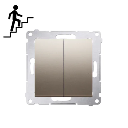 Wylaczniki-schodowe - wyłącznik schodowy podwójny bez piktogramu złoty dw6/2.01/x/44 kontakt simon 54 