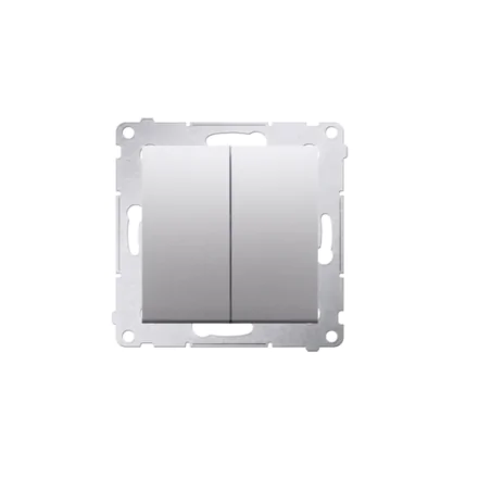 Wylaczniki-schodowe - srebrny włącznik schodowy podwójny bez piktogramu dw6/2.01/x/43 kontakt simon 54 