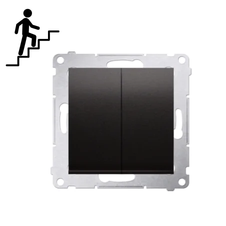 Wylaczniki-schodowe - wyłącznik schodowy podwójny bez piktogramu włącznik antracyt dw6/2.01/x/48 kontakt simon 54 