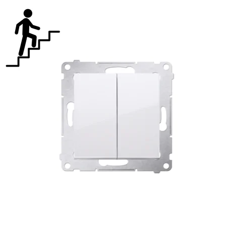 Wylaczniki-schodowe - wyłącznik schodowy podwójny bez piktogramu włącznik zmienny biały dw6/2.01/x/11 kontakt simon 54 