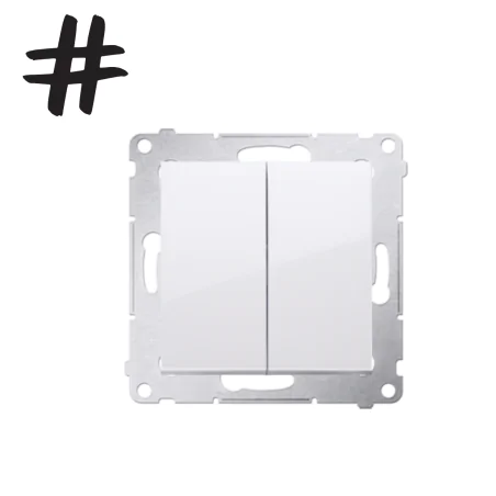 Wylaczniki-krzyzowe - biały włącznik krzyżowy podwójny bez piktogramu dw7/2.01/x/11 kontakt simon 54 