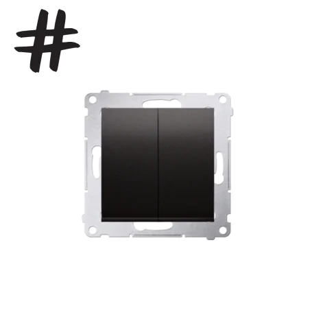 Wylaczniki-krzyzowe - włącznik krzyżowy podwójny czarny mat bez piktogramu  dw7/2.01/x/49 kontakt simon 54 