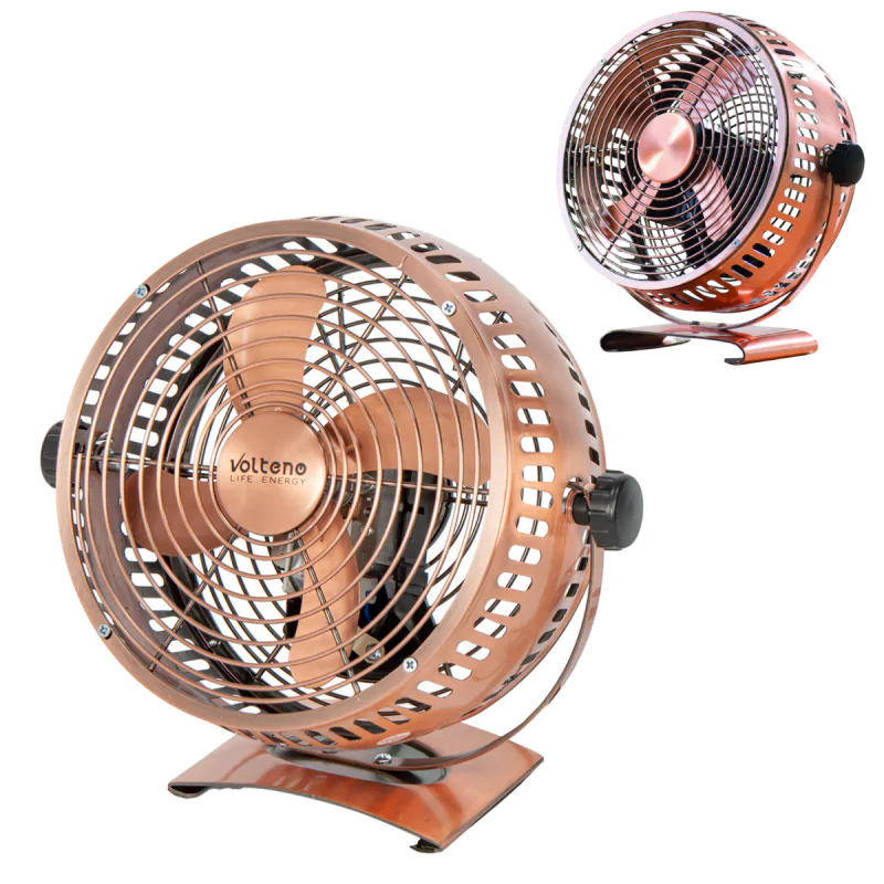 Wentylatory-na-biurko - wentylator biurkowy miedziany w stylu retro metalowy vo1940 volteno firmy VOLTENO 