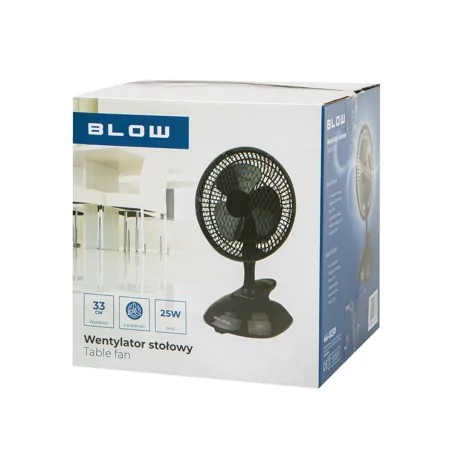 Wentylatory-na-biurko - wentylator na biurko wiatrak czarny z klipsem i podstawą 2w1 25w 15cm blow 