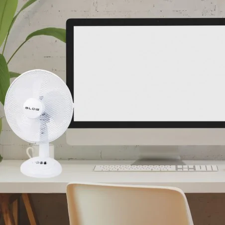 Wentylatory-na-biurko - wentylator stołowy na biurko wiatrak biały  chłodzący 40w 30cm blow 