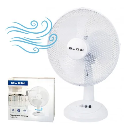 Wentylatory-na-biurko - wentylator stołowy na biurko wiatrak biały  chłodzący 40w 30cm blow 