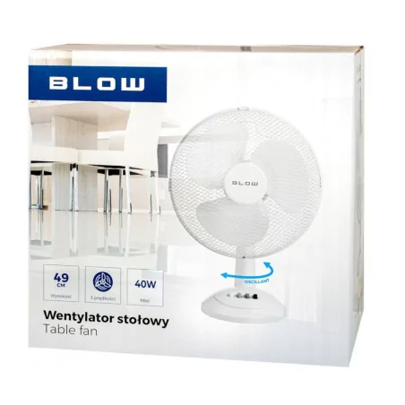 Wentylatory-na-biurko - wentylator stołowy na biurko wiatrak biały  chłodzący 40w 30cm blow 