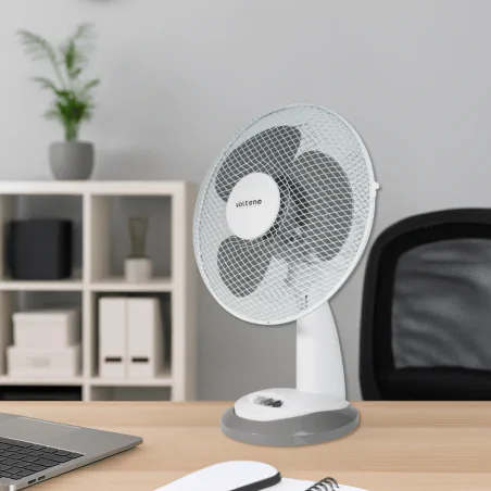 Wentylatory-na-biurko - wentylator stołowy biały wiatrak na biurko z regulacją prędkości vo0024 volteno 