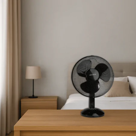 Wentylatory-na-biurko - wentylator biurkowy czarny z regulacją prędkości wiatrak stołowy vo0025 volteno 