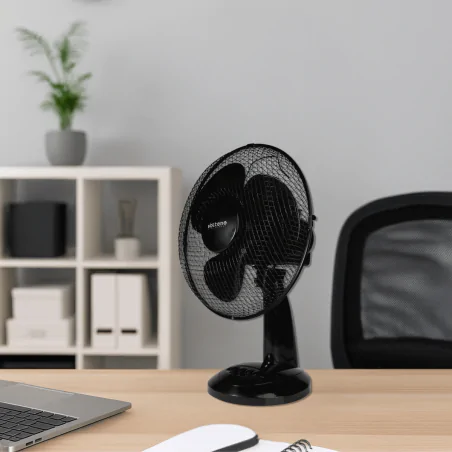 Wentylatory-na-biurko - wentylator biurkowy czarny z regulacją prędkości wiatrak stołowy vo0025 volteno 