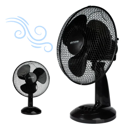 Wentylatory-na-biurko - wentylator biurkowy czarny z regulacją prędkości wiatrak stołowy vo0025 volteno 
