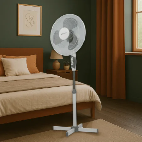 Wentylatory-podlogowe - wentylator stojący podłogowy biały wiatrak do domu 40w vo0026 volteno 