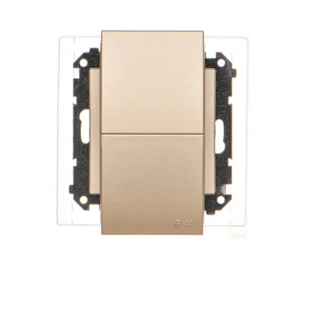 Gniazda-podwojne-podtynkowe - matowe gniazdo podwójne z klapką do łazienki szampańskie tgz2bmcz.01/144 kontakt simon 55 