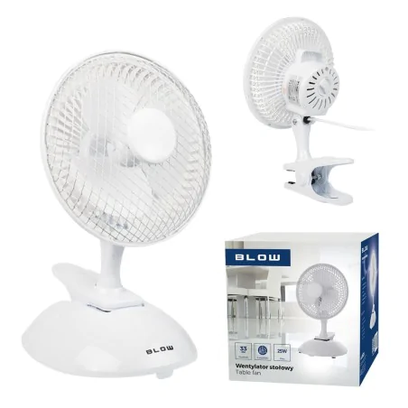 Wentylatory-na-biurko - wentylator na biurko na upały wiatrak z klipsem i podstawą 2w1 25w 15cm blow 