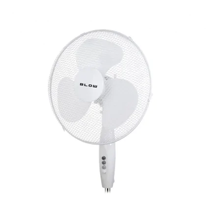 Wentylatory-podlogowe - mocny wentylator stojący wiatrak podłogowy obrotowy biały na upały 55w blow 