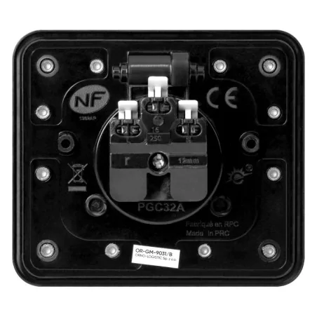 Gniazda-pojedyncze-podtynkowe - kwadratowe gniazdo zewnętrzne czarne podtynkowe ip55 or-gm-9031/b orno 