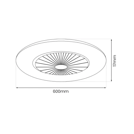 Plafony - plafon led z wiatrakiem na pilota o średnicy 60cm lampowentylator czarny zephyr ml1514 eko-light 