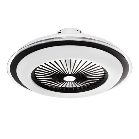 Plafony - plafon led z wiatrakiem na pilota o średnicy 60cm lampowentylator czarny zephyr ml1514 eko-light 