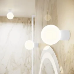 Kinkiety-lazienkowe - lampa ścienna do łazienki kinkiet biała kula g9 halo sl.1707 sollux 