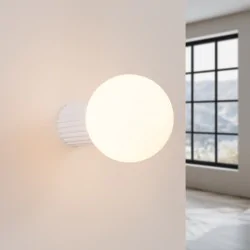 Kinkiety-lazienkowe - lampa ścienna do łazienki kinkiet biała kula g9 halo sl.1707 sollux 