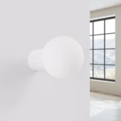 Kinkiety-lazienkowe - lampa ścienna do łazienki kinkiet biała kula g9 halo sl.1707 sollux 