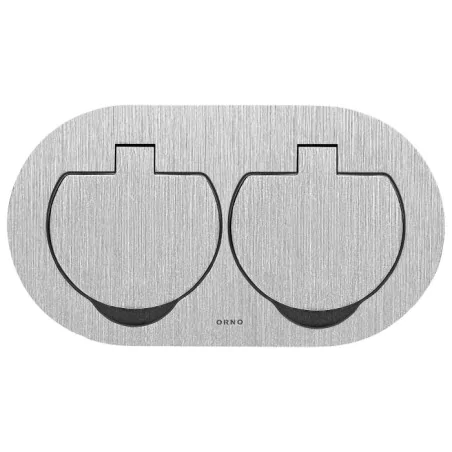 Gniazda-podwojne-podtynkowe - zewnętrzne gniazdo podwójne podtynkowe kontakt owalny srebrny ip55 or-gm-9046/g orno 