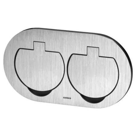 Gniazda-podwojne-podtynkowe - zewnętrzne gniazdo podwójne podtynkowe kontakt owalny srebrny ip55 or-gm-9046/g orno 