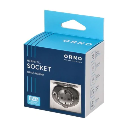Gniazda-pojedyncze-podtynkowe - hermetyczne gniazdo elektryczne podtynkowe schuko or-ae-1397(gs) orno 