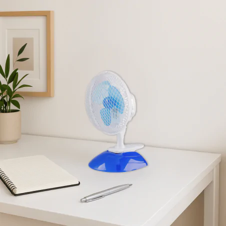 Wentylatory-na-biurko - wiatrak na biurko z klipsem o średnicy 15cm biało-niebieski vo0658 volteno 