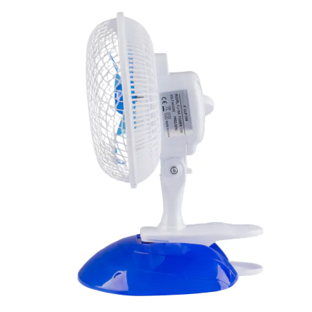 Wentylatory-na-biurko - wiatrak na biurko z klipsem o średnicy 15cm biało-niebieski vo0658 volteno 
