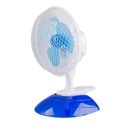 Wentylatory-na-biurko - wiatrak na biurko z klipsem o średnicy 15cm biało-niebieski vo0658 volteno 