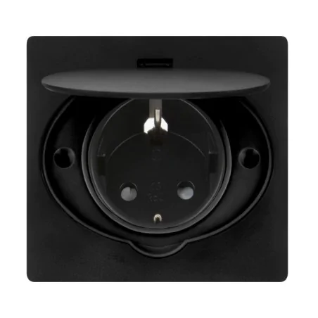 Gniazda-pojedyncze-podtynkowe - czarne hermetyczne gniazdko elektryczne podtynkowe schuko or-ae-1397(gs)/b orno 