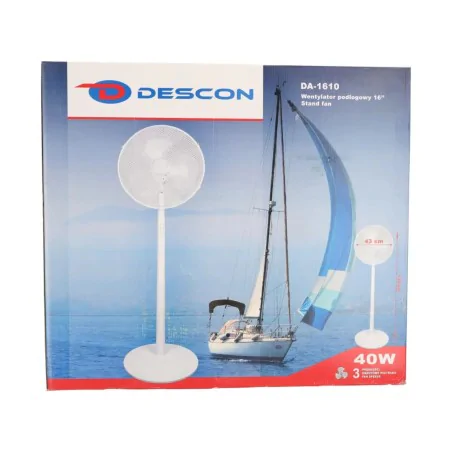 Wentylatory-podlogowe - mocny wentylator stojący wiatrak podłogowy biały na upały 40w dedra 