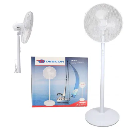 Wentylatory-podlogowe - mocny wentylator stojący wiatrak podłogowy biały na upały 40w dedra 