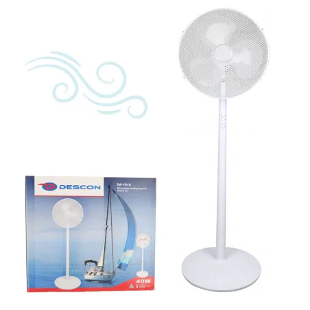Wentylatory-podlogowe - mocny wentylator stojący wiatrak podłogowy biały na upały 40w dedra 