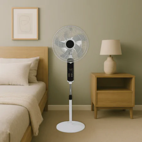 Wentylatory-podlogowe - wentylator stojący podłogowy na pilota 50w biały vo1885 volteno 