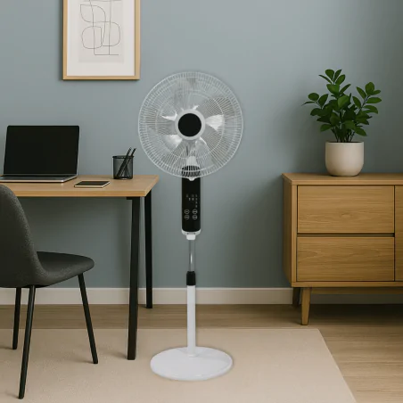 Wentylatory-podlogowe - wentylator stojący podłogowy na pilota 50w biały vo1885 volteno 